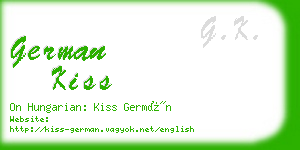 german kiss business card